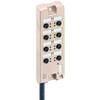Aktor- Sensor-Verteiler 1 Signal eingegossen M12 ASB-R 4-331 8-fach ohne LED Kabel 5m